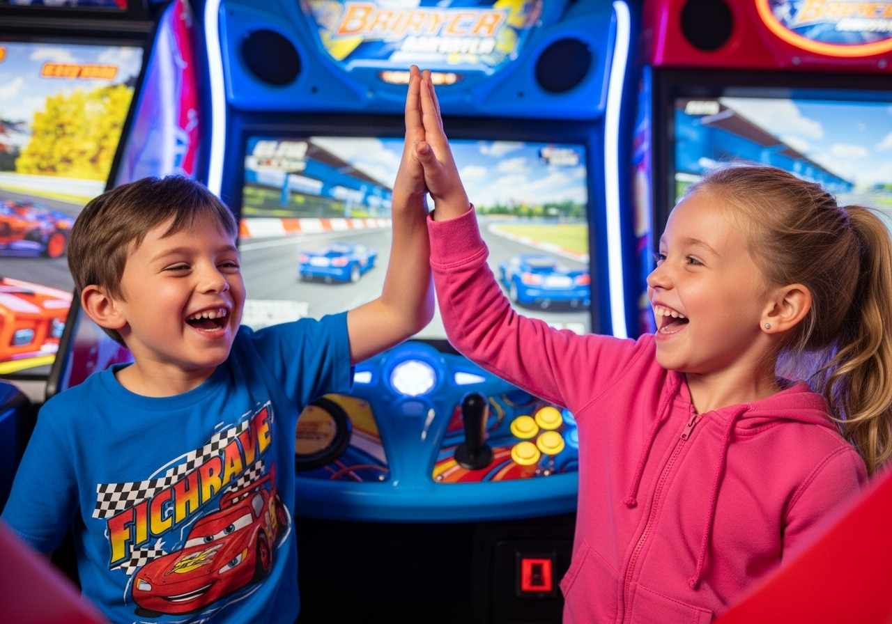 Kids celebrating victory