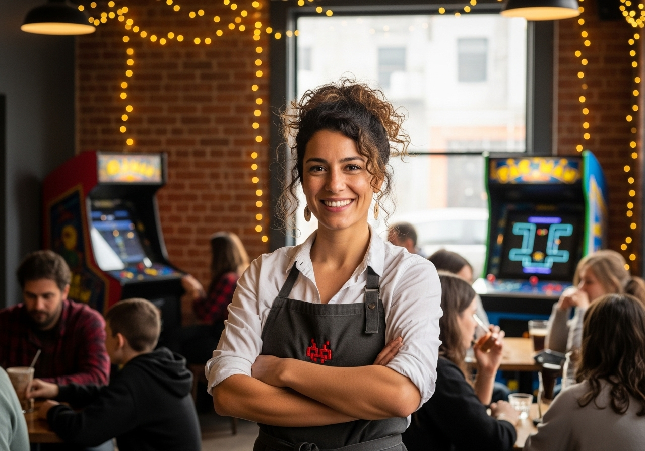 Successful cafe owner